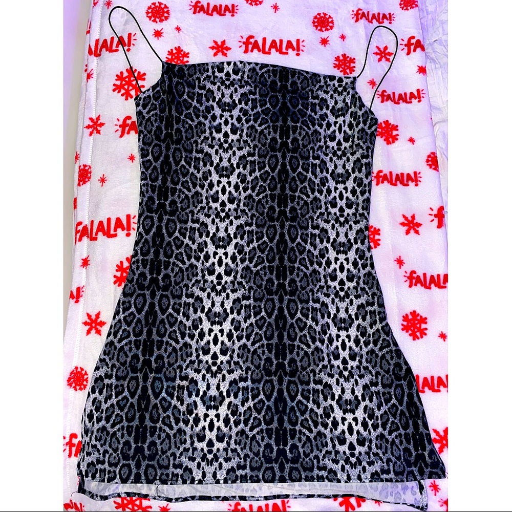 Snakeskin Leopard Print Slits Flared Cami Dress